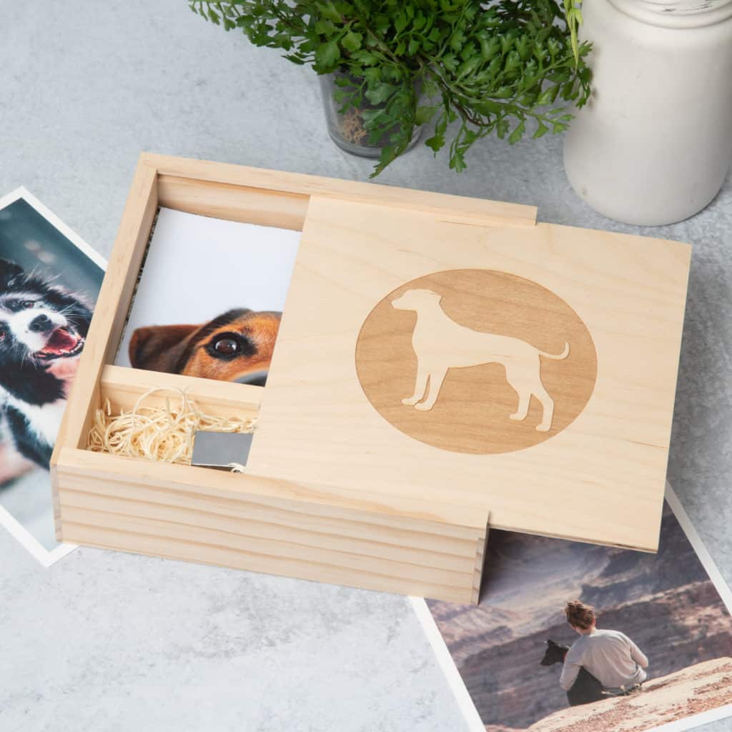 Rustic Wood Slide Photo + Flash Box