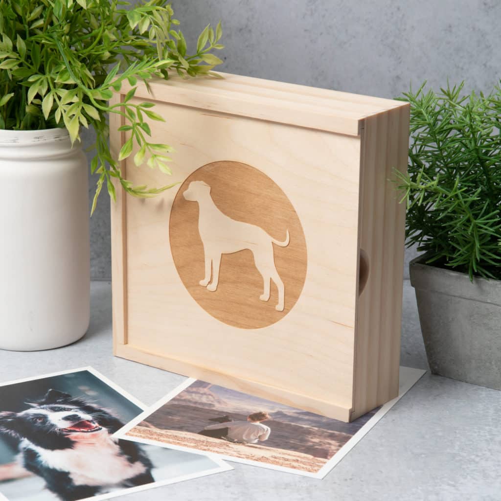 Rustic Wood Slide Photo + Flash Box