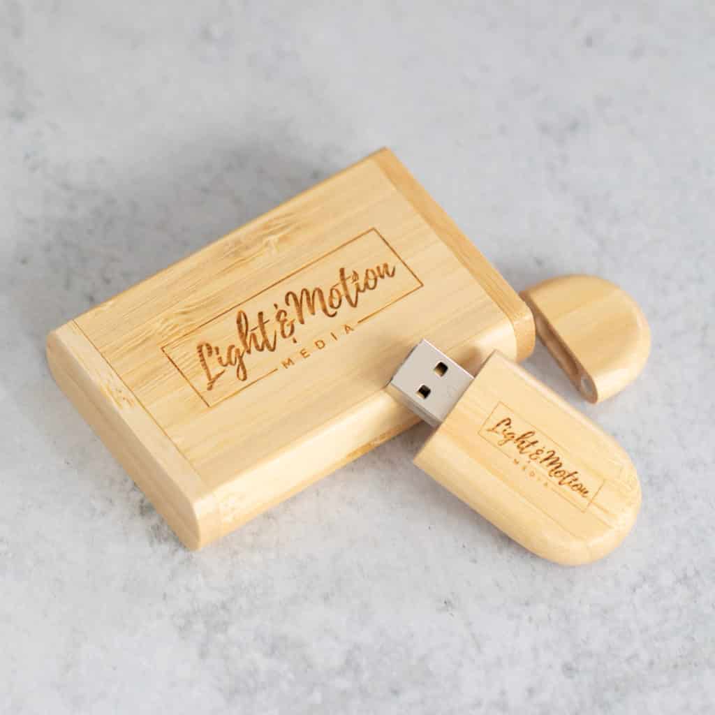 Bamboo Oval Flash Drive + Bamboo Flip Box Studio Essential Bundle