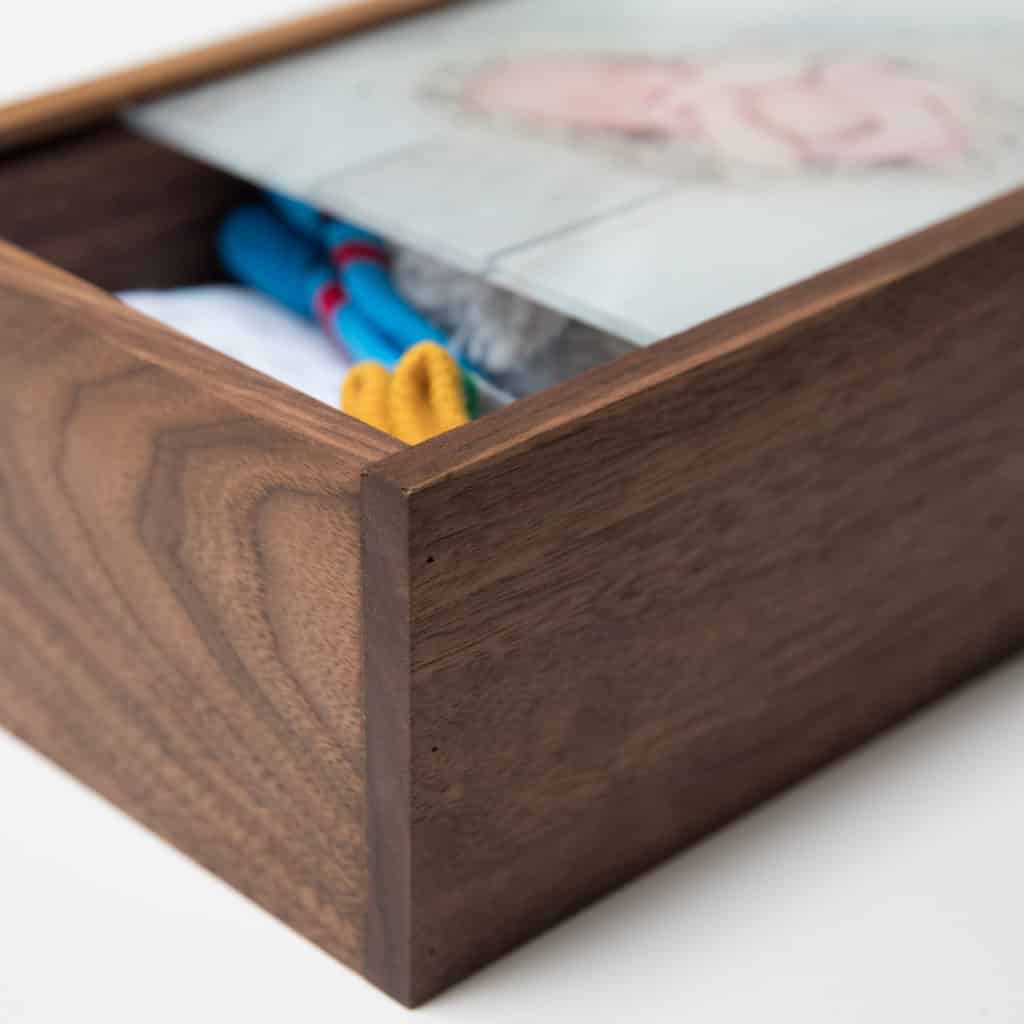 Walnut Wood Slide Photo Box (4x6) - Photo Packaging - PhotoFlashDrive