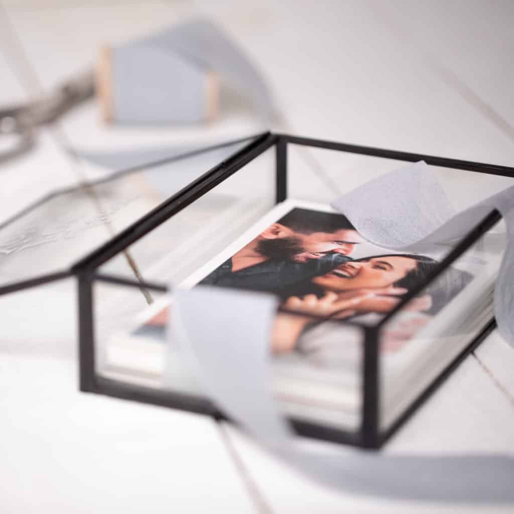 Glass Photo Box Black