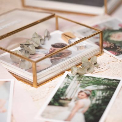 Glass Photo Box Gold