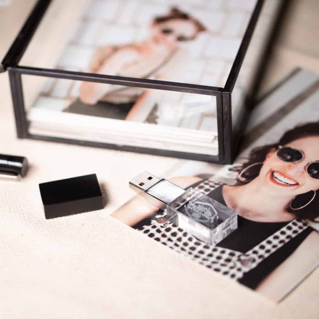 Glass Photo Box Black