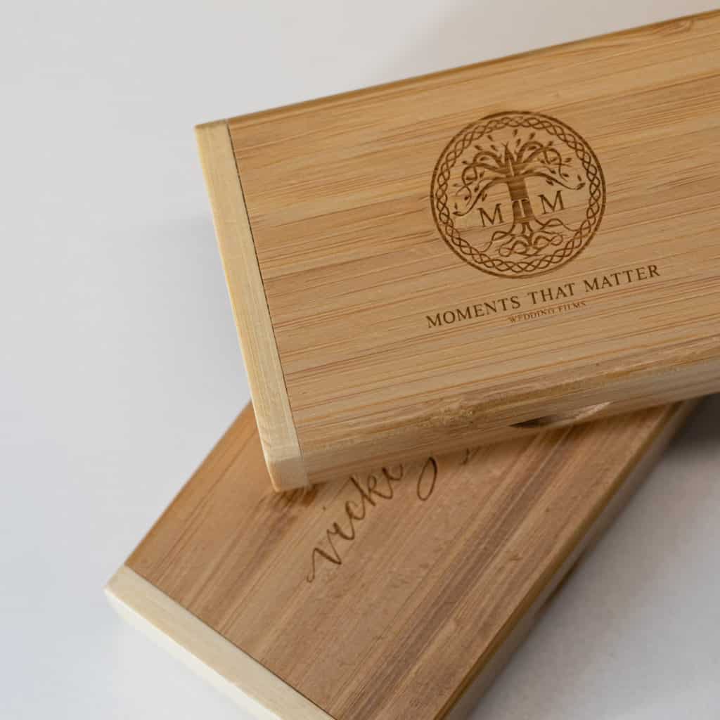 Bamboo Hinged USB Flash Drive Box