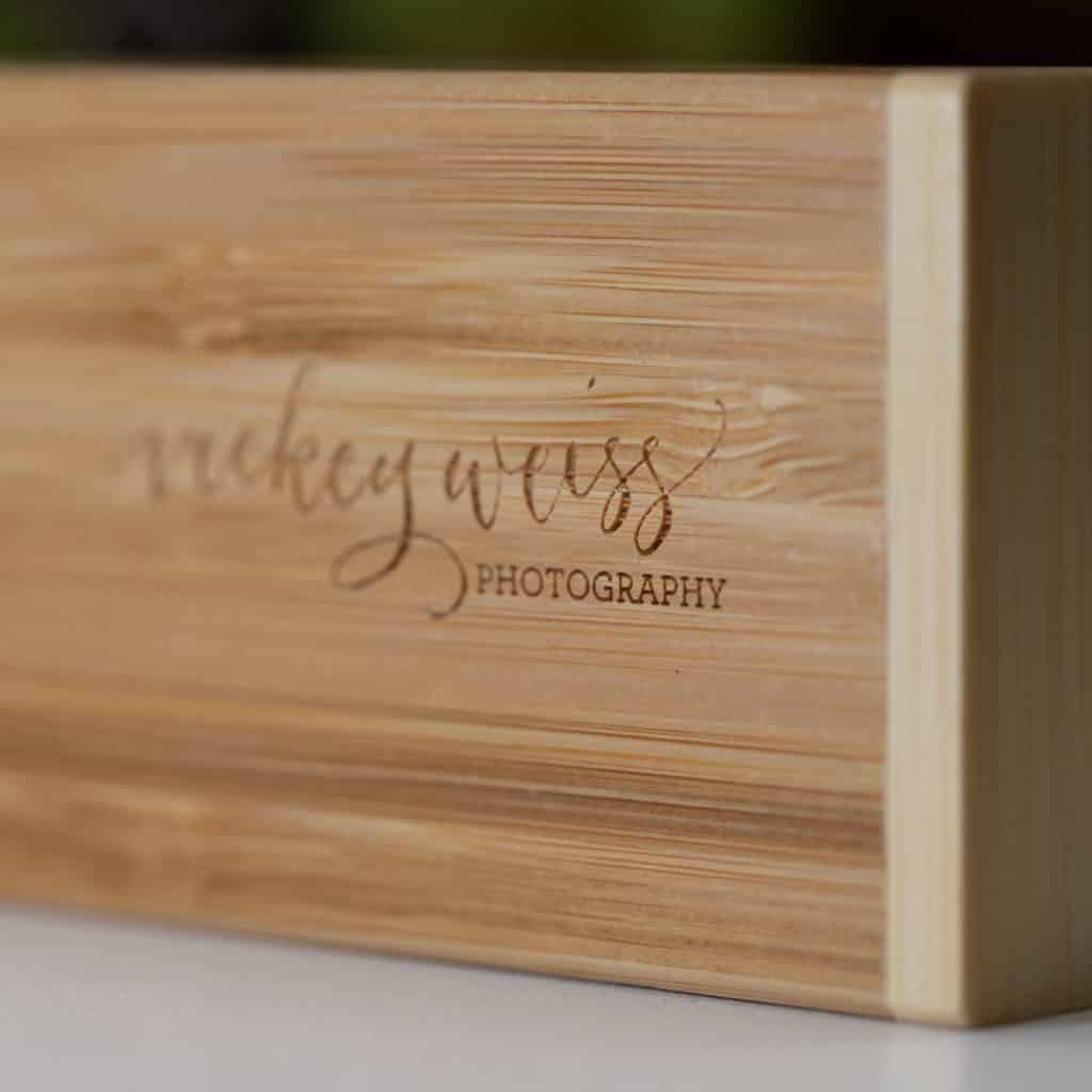 Bamboo Hinged USB Flash Drive Box