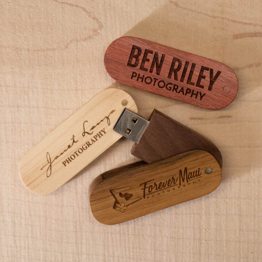 Wood Swivel USB Flash Drive