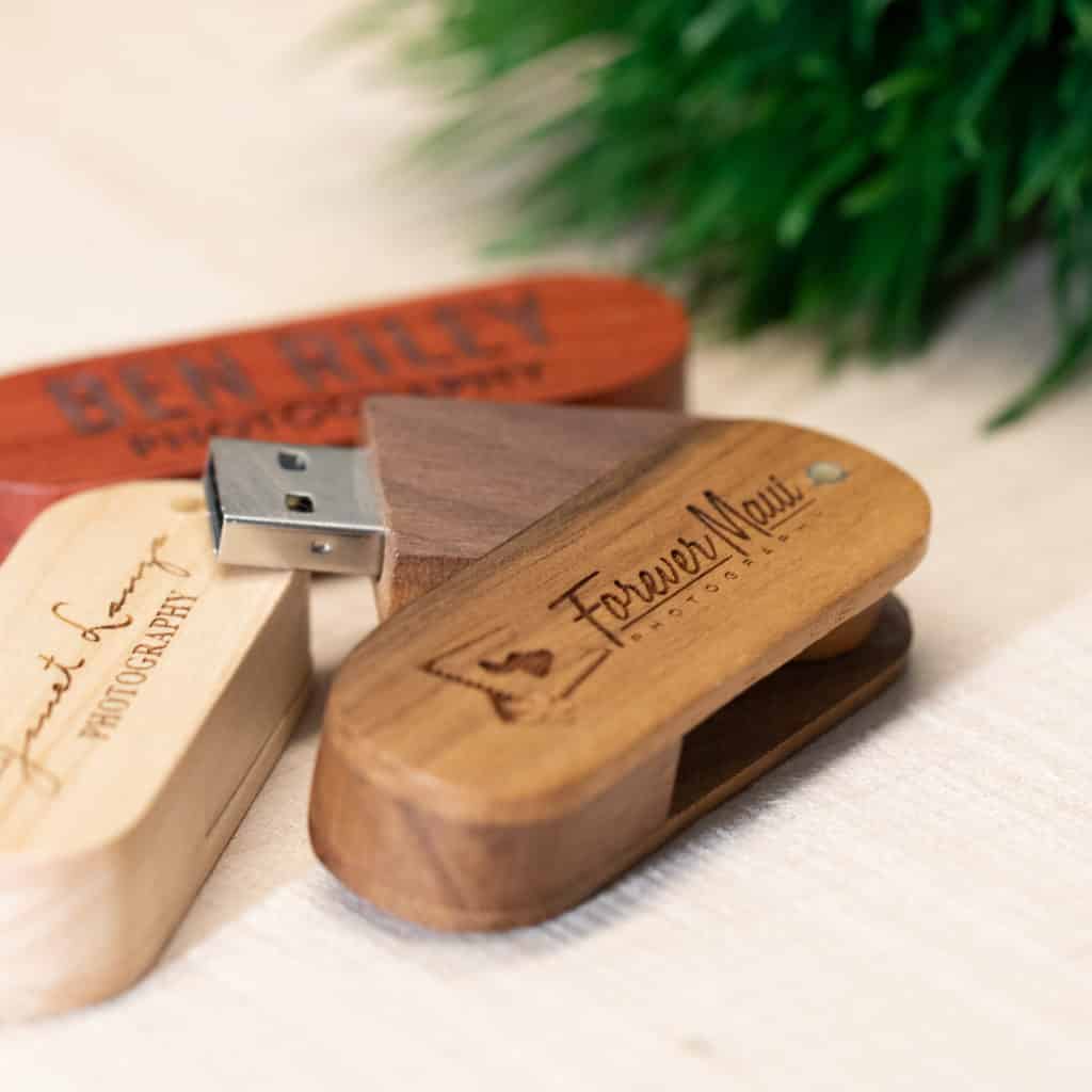 Wood Swivel USB Flash Drive