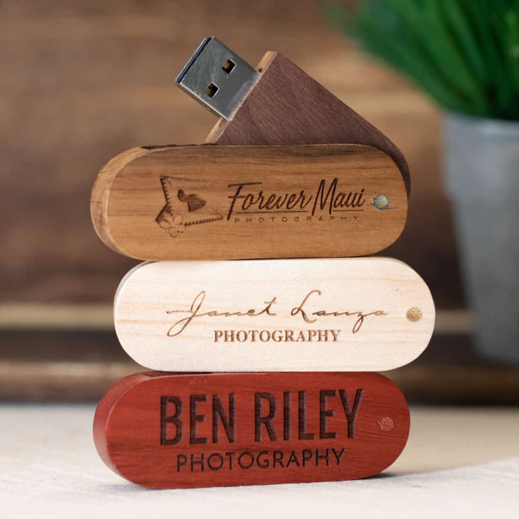 Wood Swivel Flash Drive