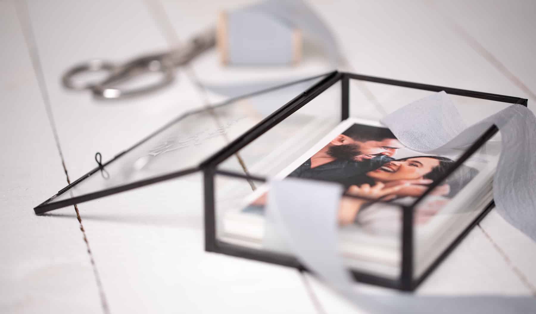 Black Glass Photo Box