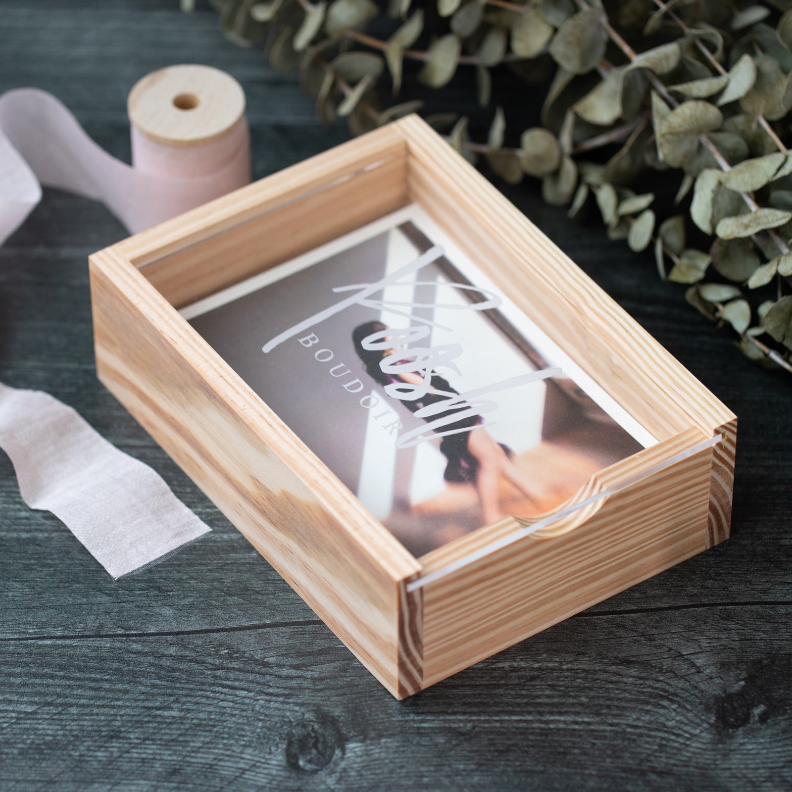 4X6 Rustic Wood Box Photo Frame White