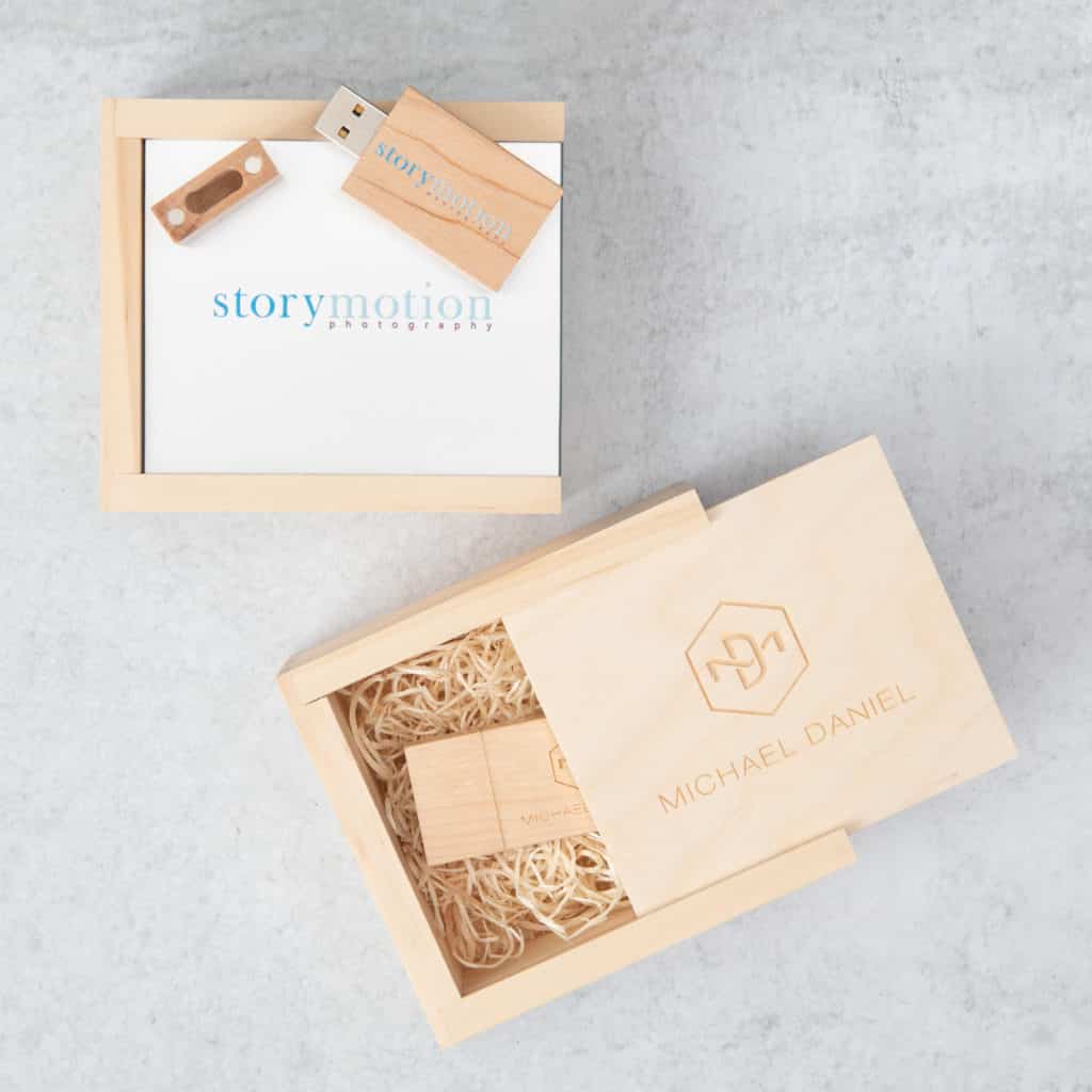 Maple Wood Drive + Rustic Wood Slide Flash Box Bundle (Type-A) - Image 2