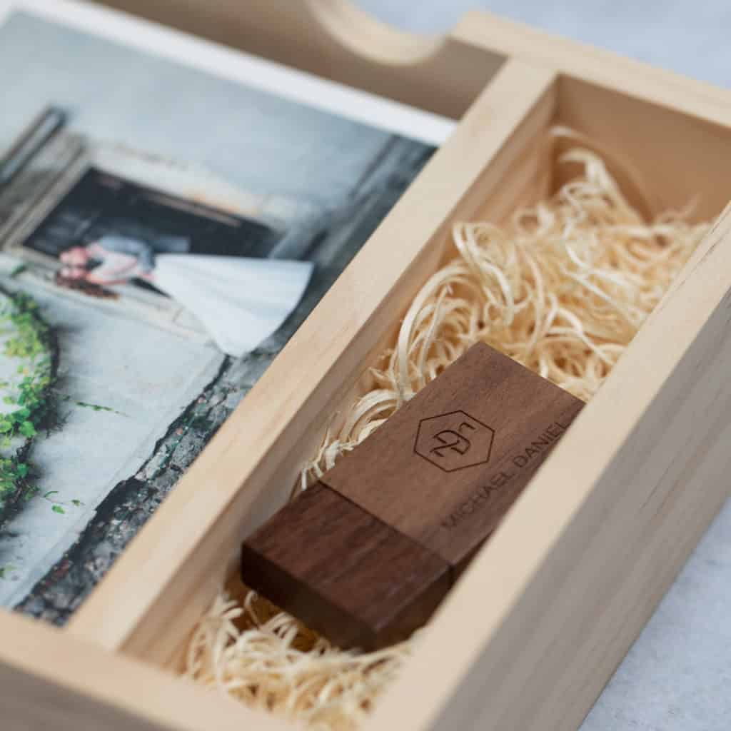 Rustic Wood Slide Photo + Flash Box