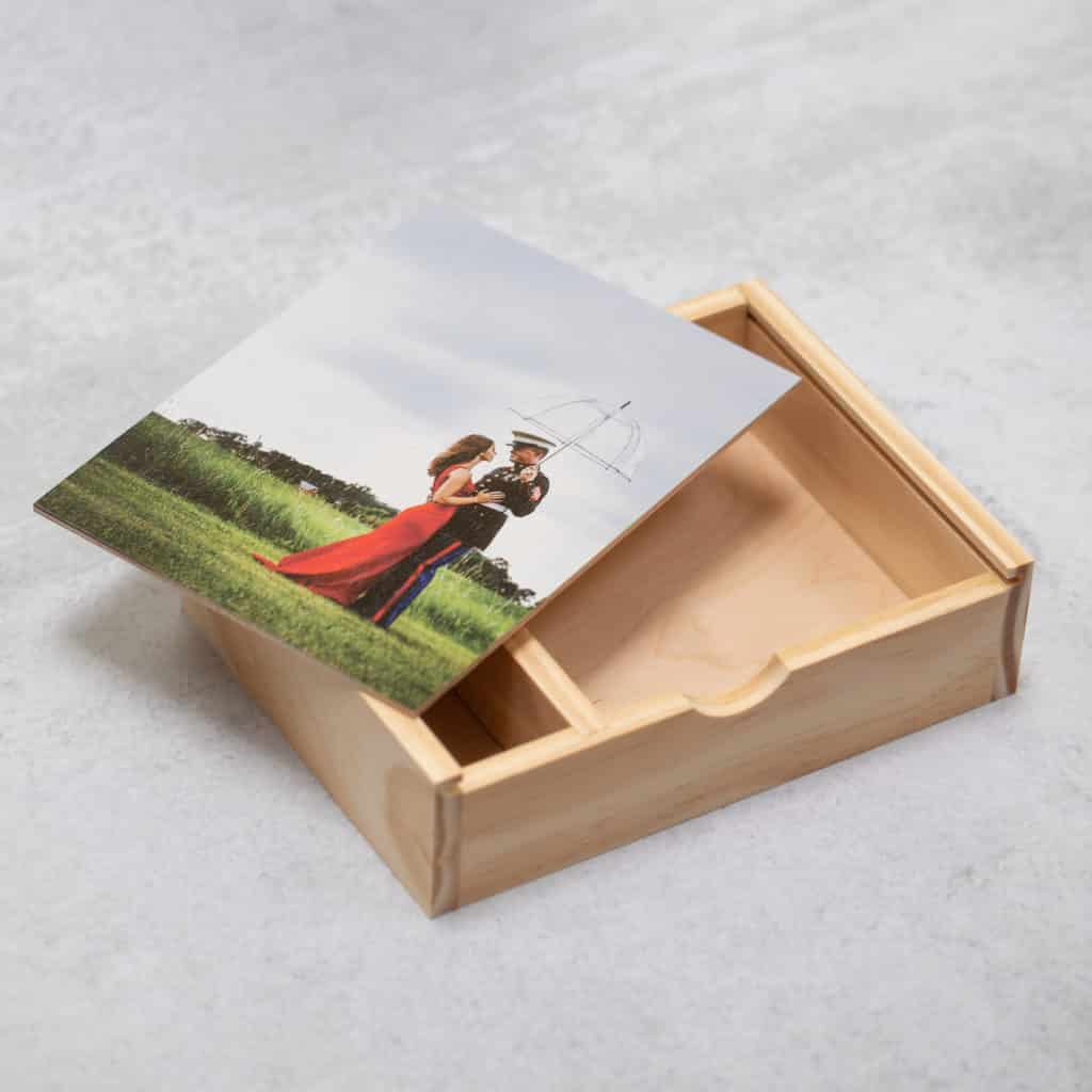 Rustic Wood Slide Photo + Flash Box