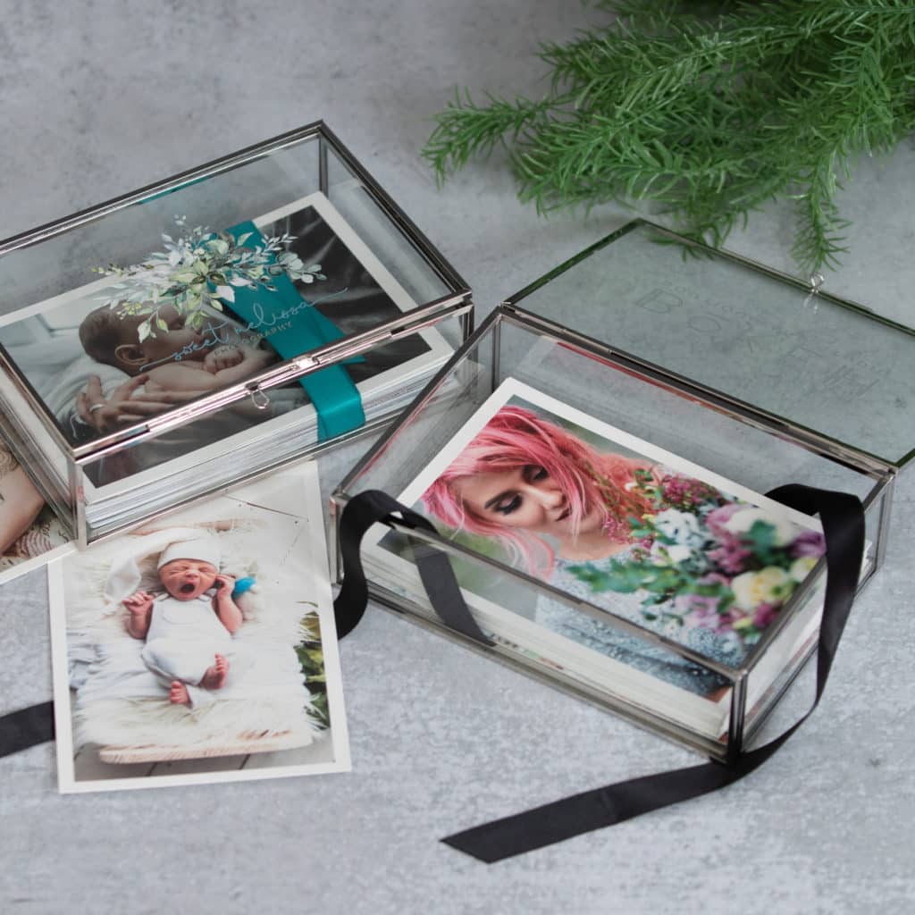 Silver Glass Photo Box