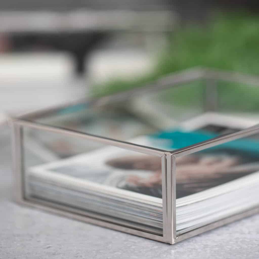 Silver Glass Photo Box