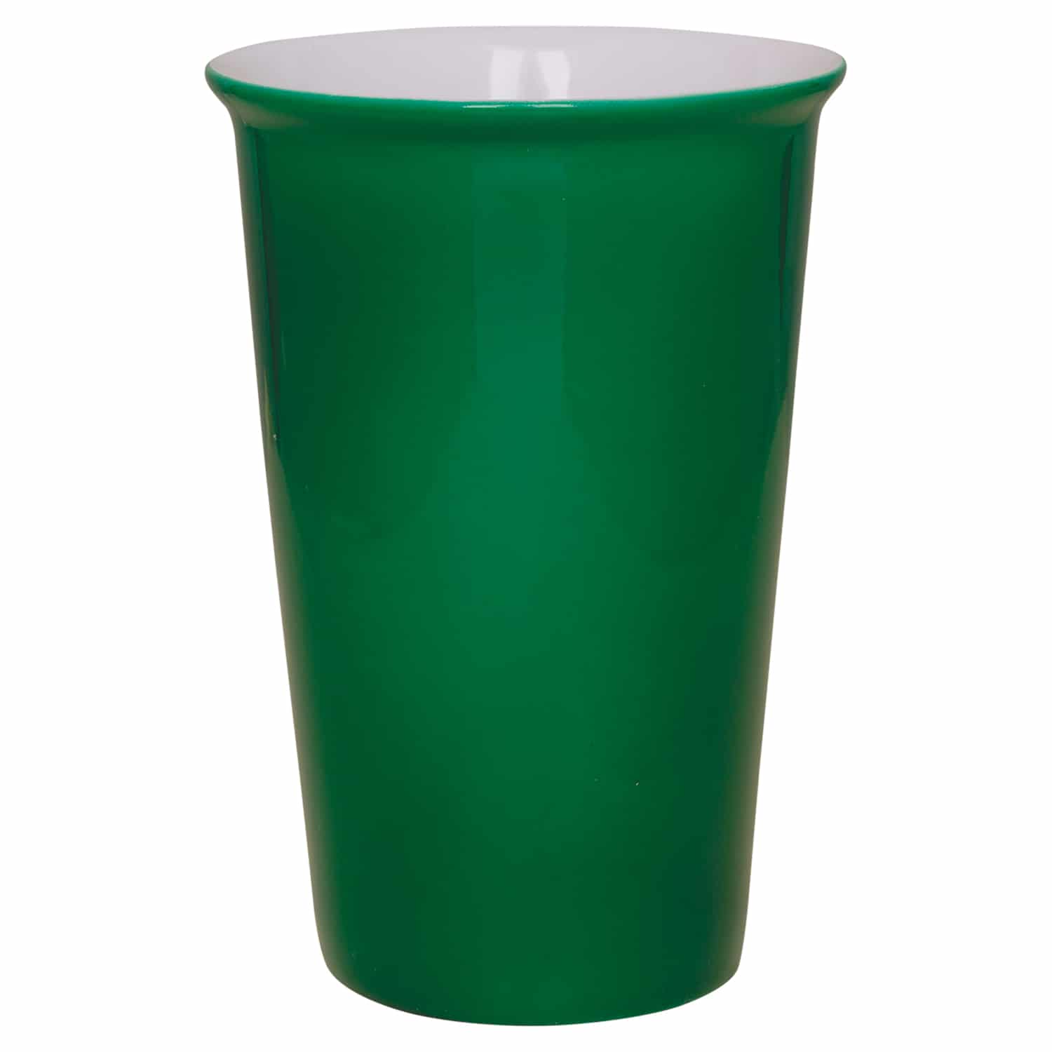 Silicon Latte Cup W/Green Circle Straw Topper/Plug