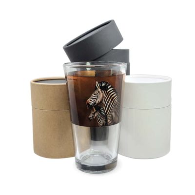 Zebra Pint Glass + Gift Tube