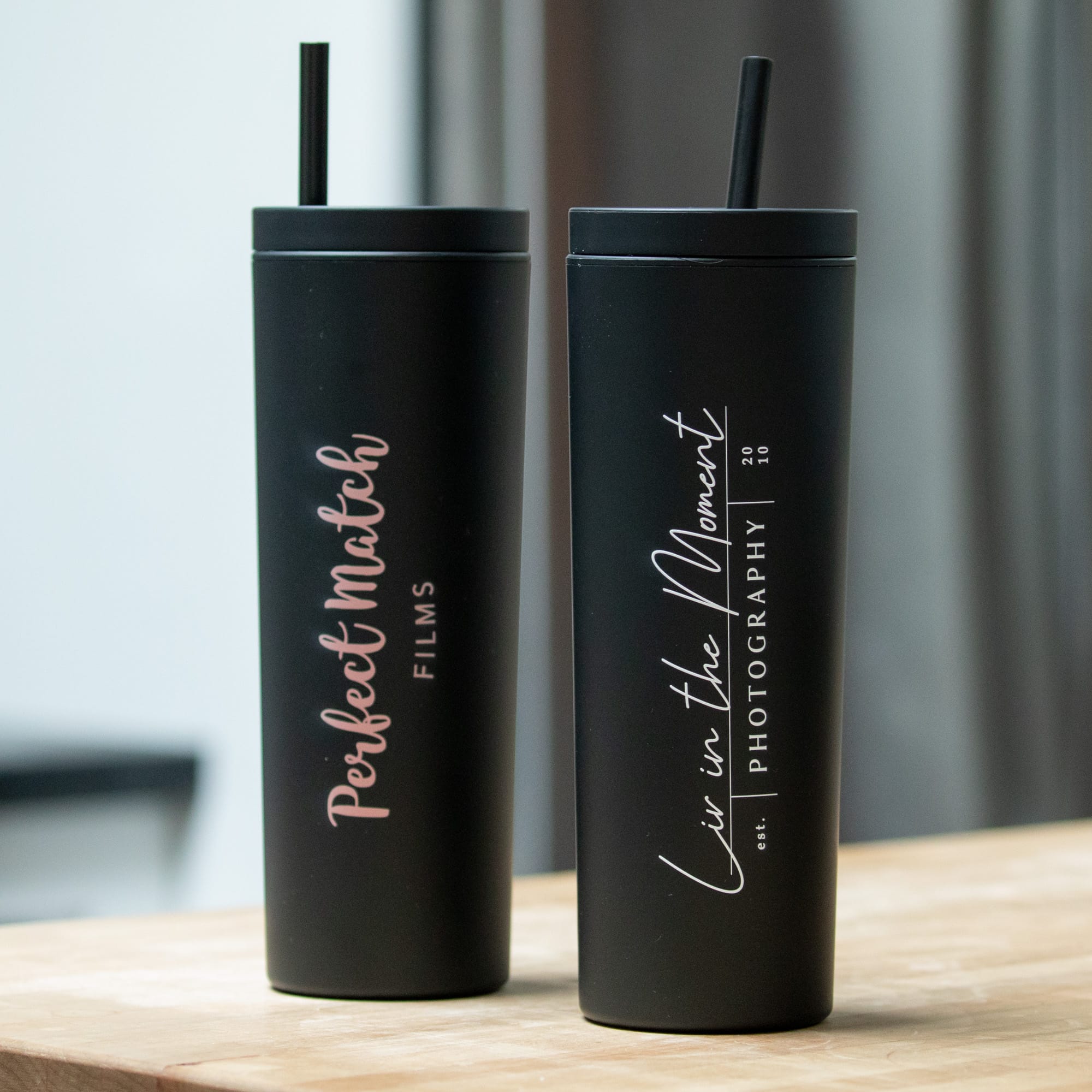 Custom Printed 20 oz. Double Wall Acrylic Tumblers with Matching Straws - Qty: 12