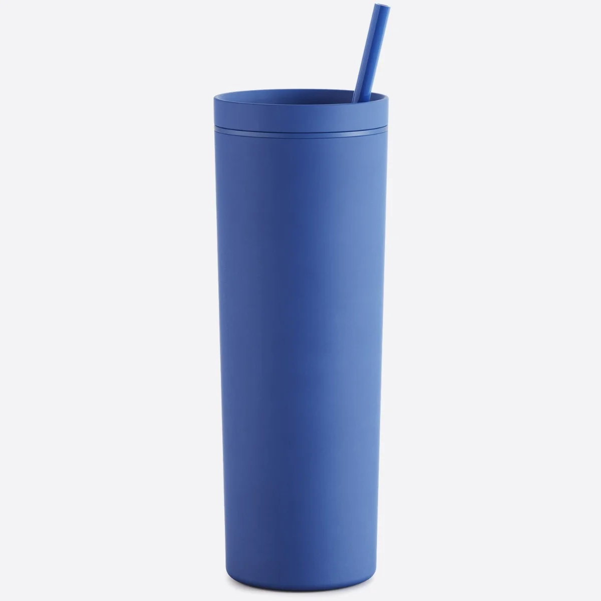 Plastic Double Walled Acrylic Skinny Tumblers with Lids and Straws