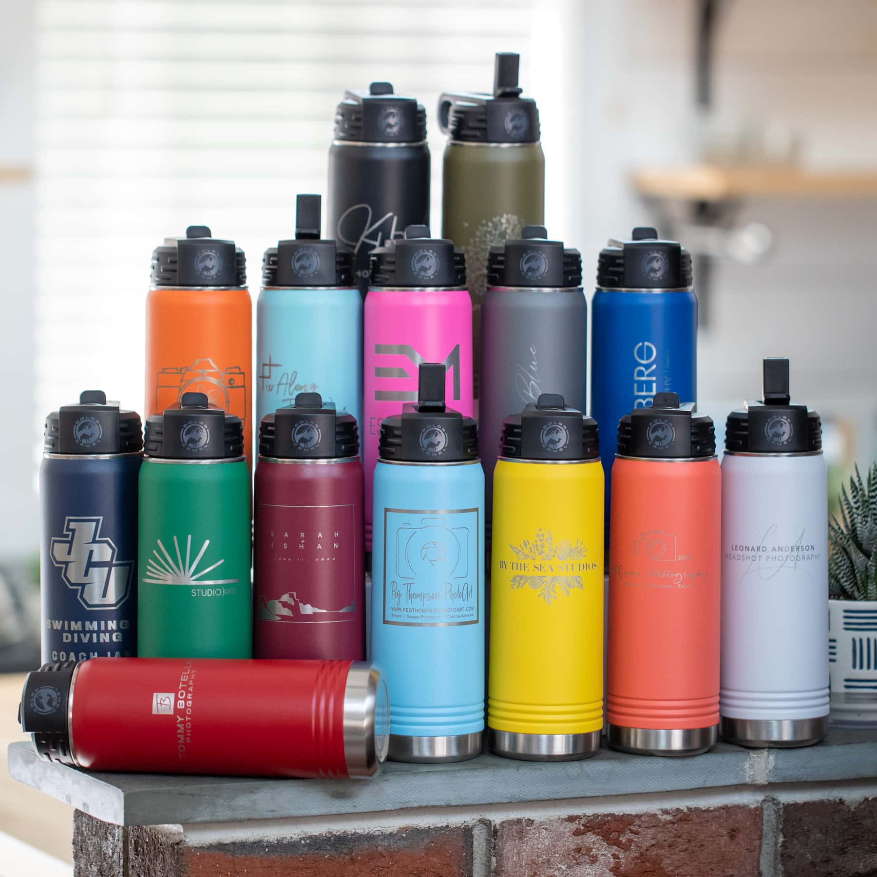 Custom Laser-Engraved Water Bottles (20 oz) - No Minimums