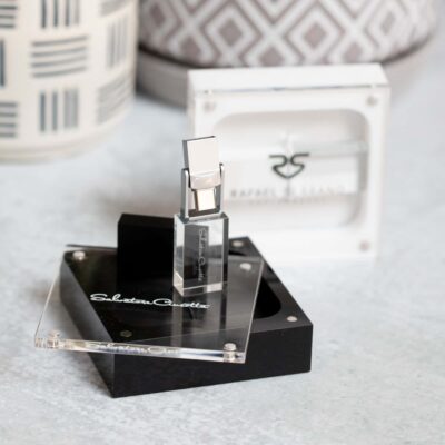 Crystal Duo Drive + Acrylic Flash Drive Box Bundle