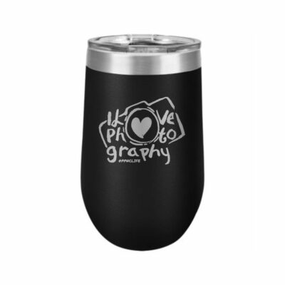 I Love Photography – #PPNCLIFE – Wine Tumbler (Black)