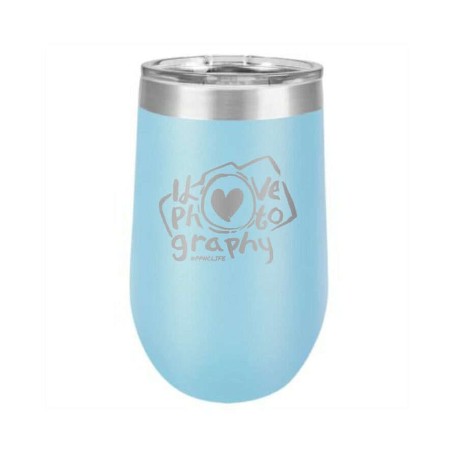 I Love Photography – #PPNCLIFE – Wine Tumbler (Blue)