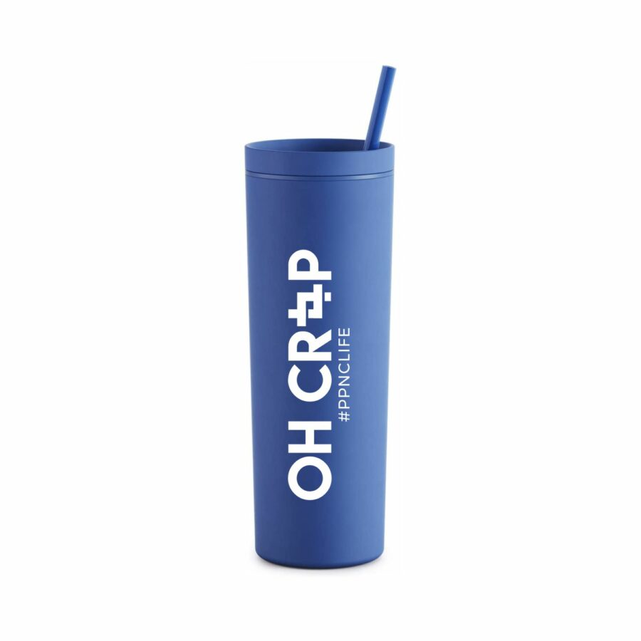 Oh Crop – #PPNCLIFE – 18oz Acrylic Skinny Tumbler (Blue)