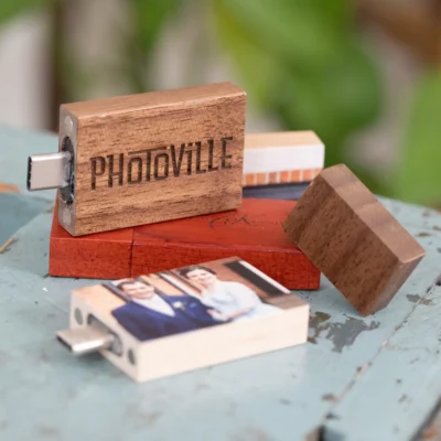 Natural Wood Flash Drive (Type-C, includes adapter)
