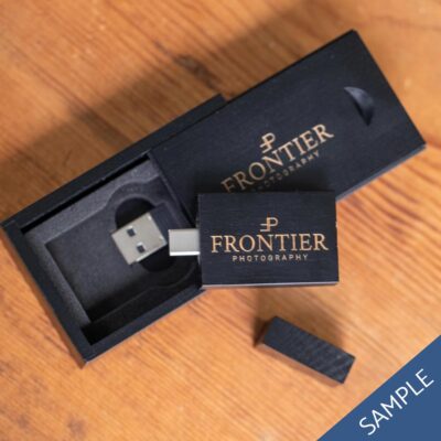 Wood Drive + Mini Slide Box Bundle Sample (16GB Type-C, includes adapter)