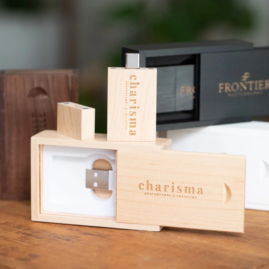 Wood Drive + Mini Slide Box Bundle Sample (16GB Type-C, includes adapter) - Image 2