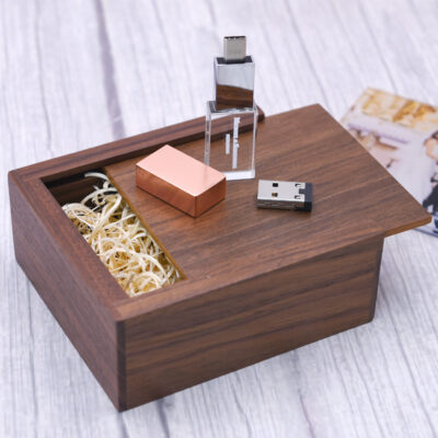 Crystal Drive + Walnut Slide Box Bundle (Type-C, includes adapter)