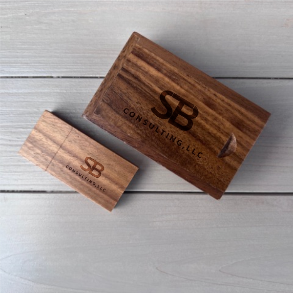 Walnut Wood Slide Photo Box (4x6) - Photo Packaging - PhotoFlashDrive