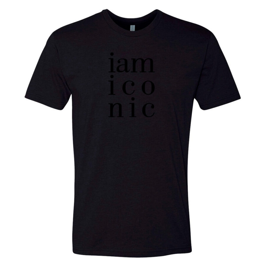i am iconic Stacked Midnight Unisex T-Shirt - Image 2