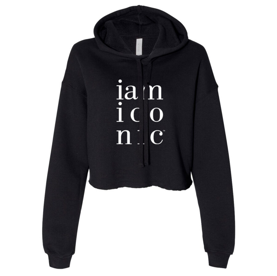 i am iconic Stacked Women's Crop Hoodie - Image 4