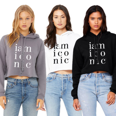 i am iconic Stacked Women's Crop Hoodie