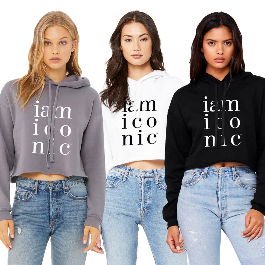 i am iconic Stacked Women's Crop Hoodie