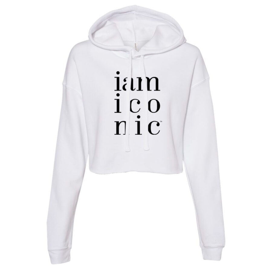 i am iconic Stacked Women's Crop Hoodie - Image 3