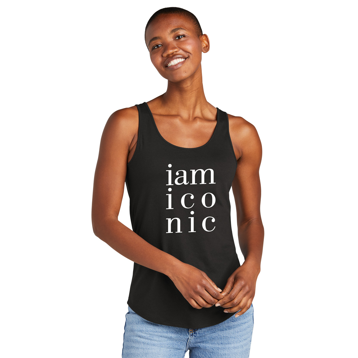 Women's Iconic cotton tank top BLACK