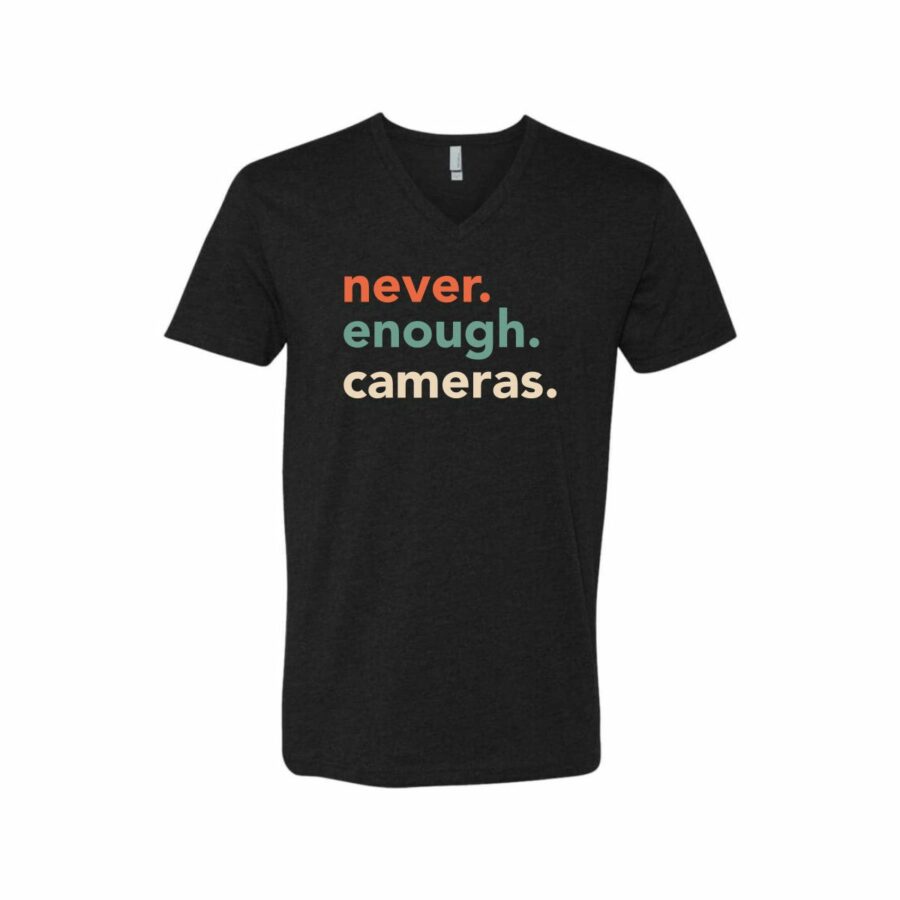 SYNC Never. Enough. Cameras. V-Neck T-Shirt - Image 2