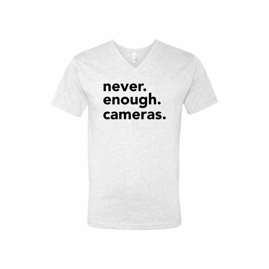 SYNC Never. Enough. Cameras. V-Neck T-Shirt - Image 7