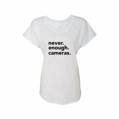 SYNC Never. Enough. Cameras. Women's Dolman (White)