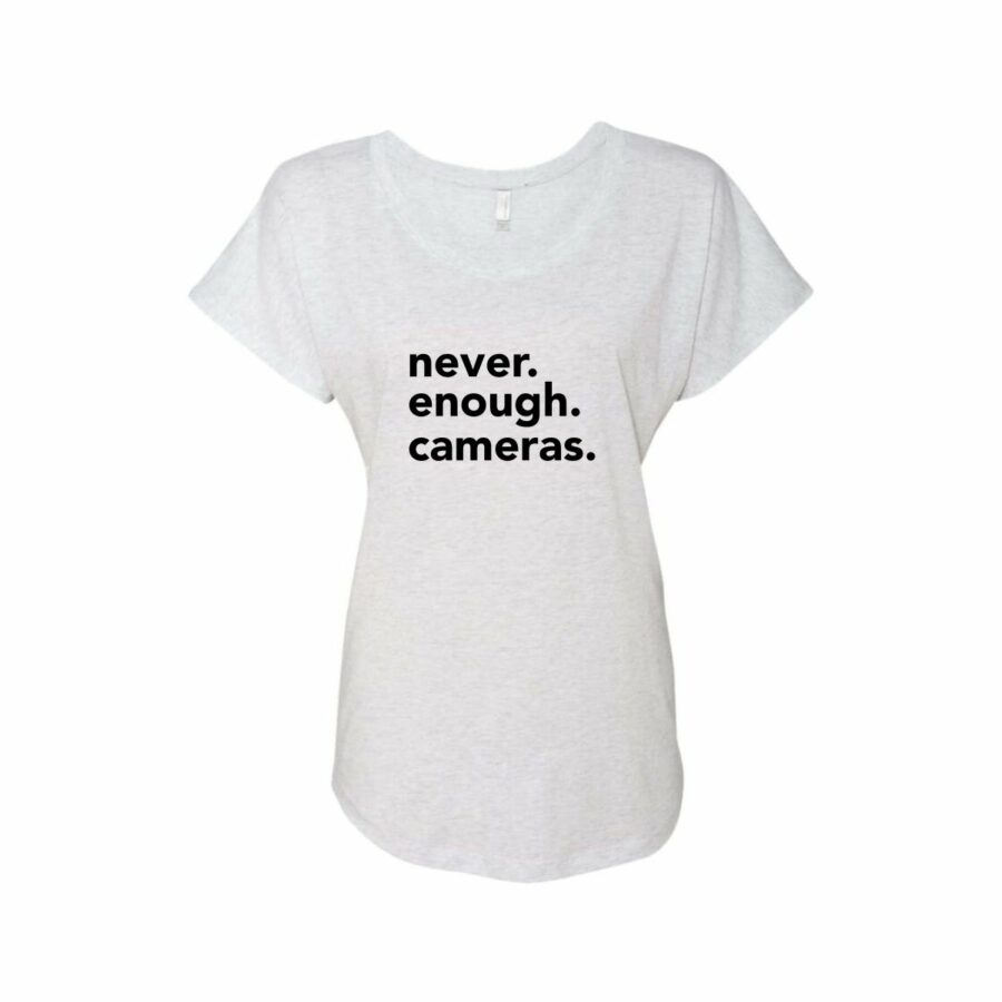 SYNC Never. Enough. Cameras. Women's Dolman (White)