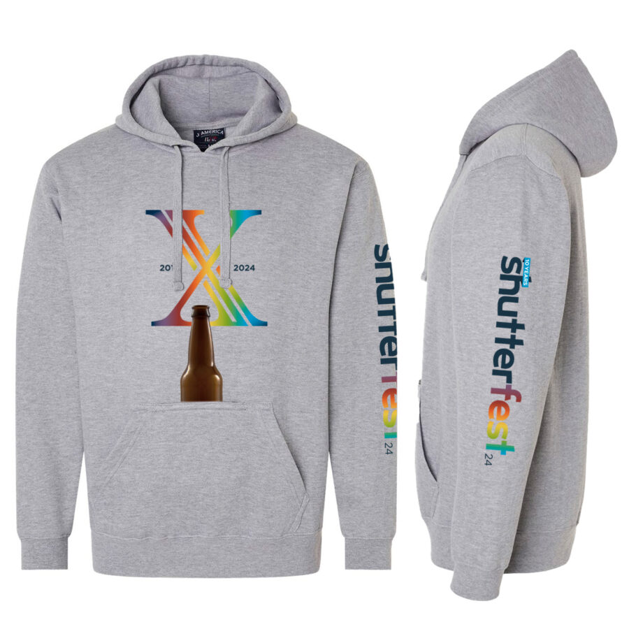 10 Year Anniversary X Tailgate Hoodie (built-in beverage holder + bottle opener)