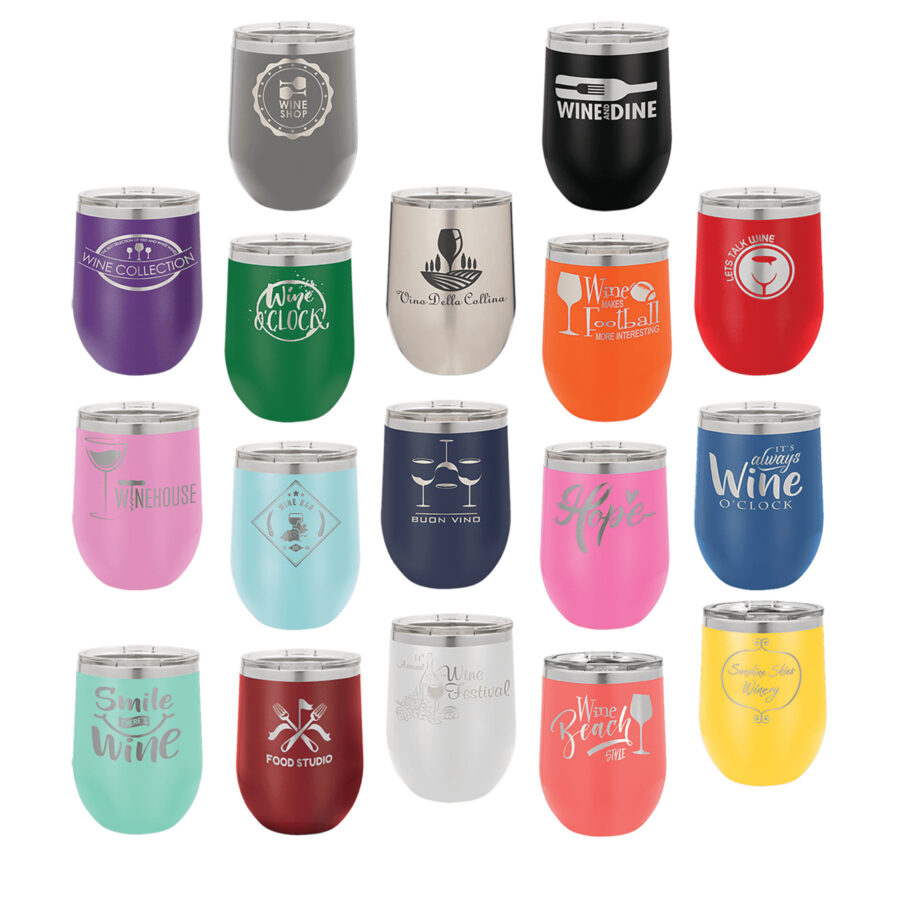 Polar Camel 12oz Stemless Wine Tumbler With Clear Lid