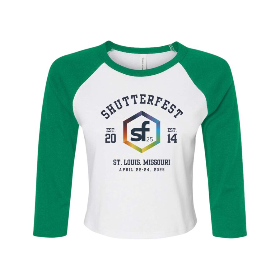 Shutterfest Women's 3/4 Raglan Sleeve Cropped T-Shirt - Image 3