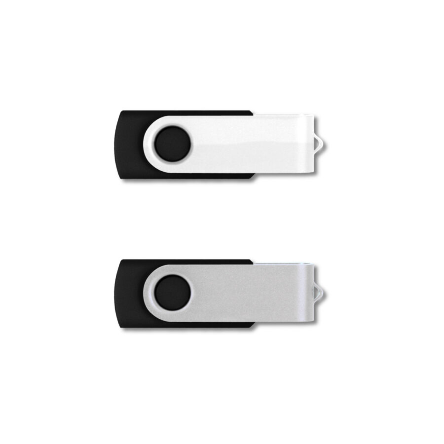 Black Body Swivel Flash Drive (Full Color - Type-A) - Image 2