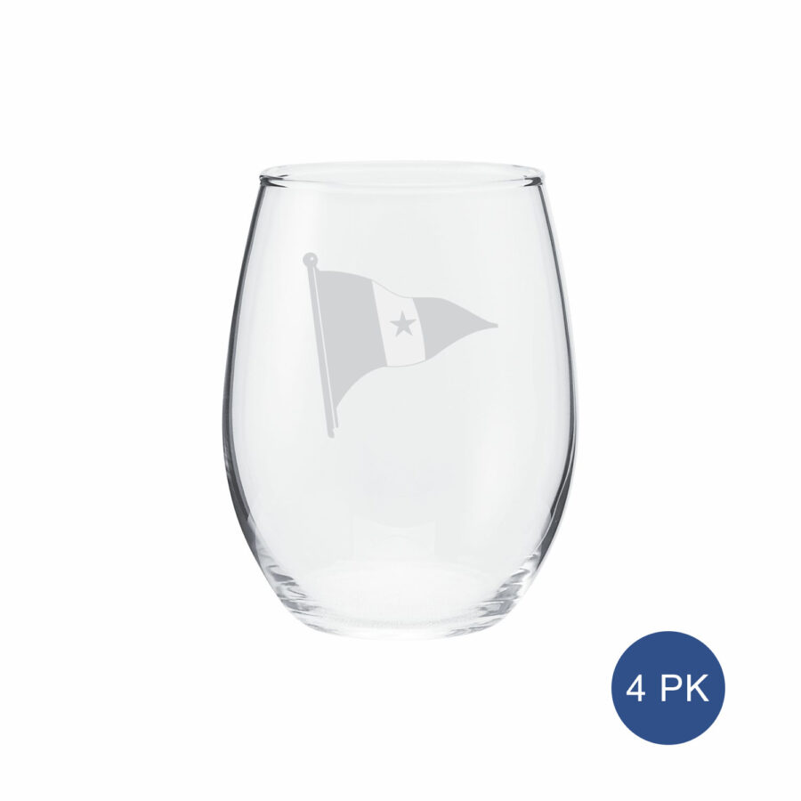 Madison Beach Club 15oz Stemless Wine Glasses Set of 4 - ENGRAVED