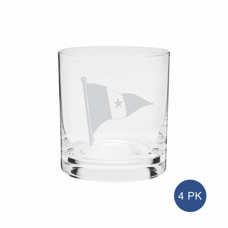 Madison Beach Club 14oz Rocks Glasses Set of 4 - ENGRAVED