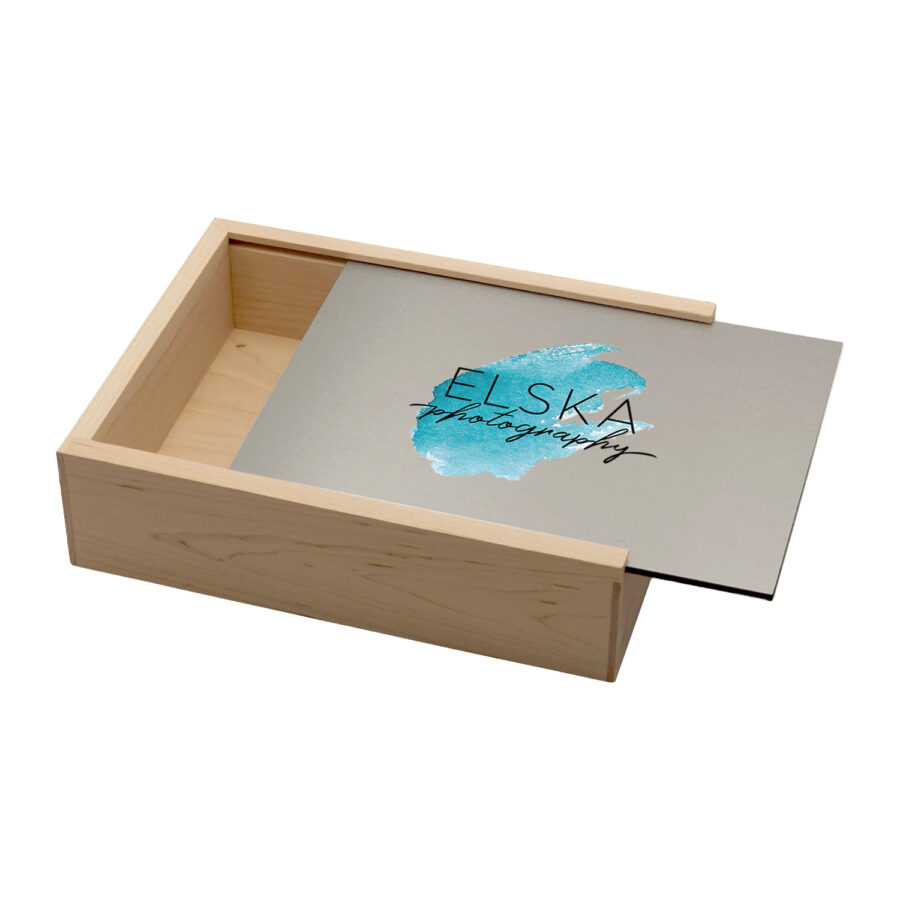 Maple Wood Slide Photo Box (5x7) [OUTLET]